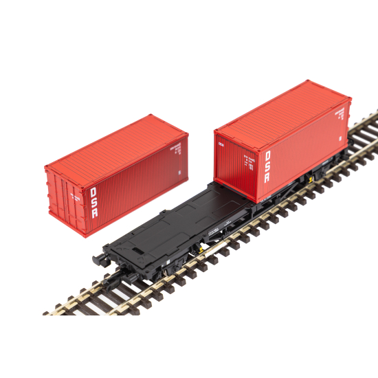 PIKO 47727 – Wagon kontenerowy DR z 2 kontenerami DSR, Epoka IV (TT, 1:120)
